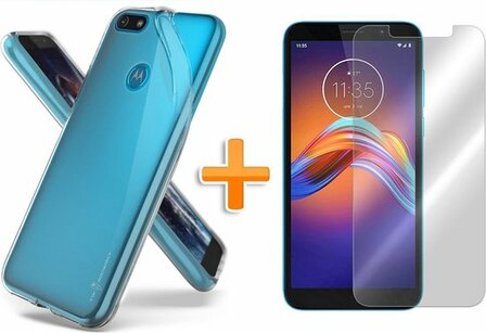 Moto E6 Play - Back Cover &amp;amp; Glas - Transparant