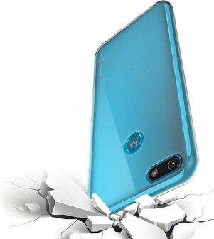 Moto E6 Play - Back Cover &amp;amp; Glas - Transparant