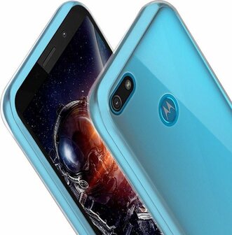 Moto E6 Play - Back Cover &amp;amp; Glas - Transparant