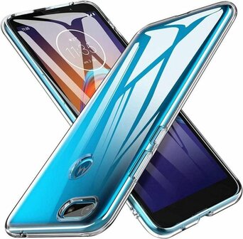 Moto E6 Play - Back Cover &amp;amp; Glas - Transparant