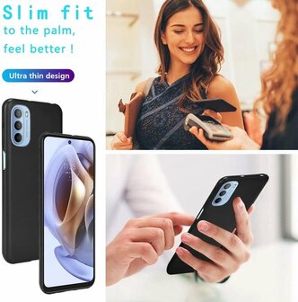 Moto G51 - Back Cover &amp;amp; 2x Glas - Zwart