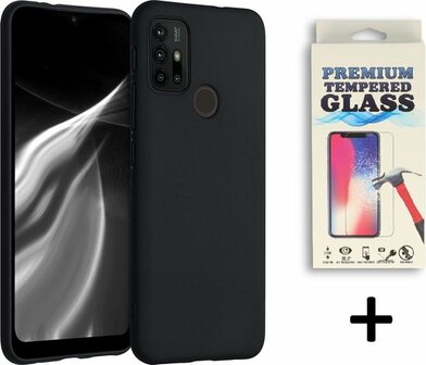 Moto G10, G20 &amp;amp; G30 - Back Cover &amp;amp; Glas - Zwart
