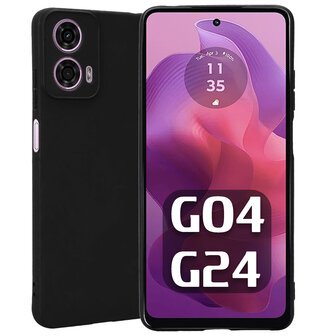 Moto G04 &amp;amp; G24 - Siliconen Back Cover - Zwart