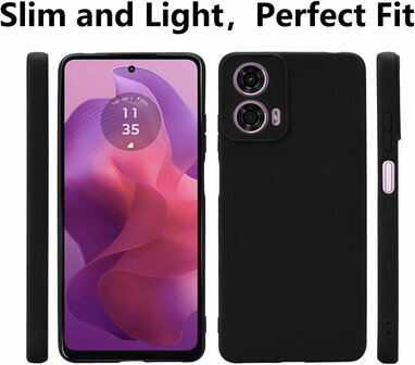 Moto G04 &amp;amp; G24 - Siliconen Back Cover - Zwart