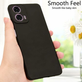 Moto G04 &amp;amp; G24 - Siliconen Back Cover - Zwart
