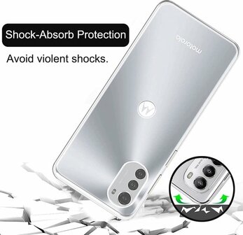 Moto E32 &amp;amp; E32S - Back Cover &amp;amp; 2x Glas - Transparant