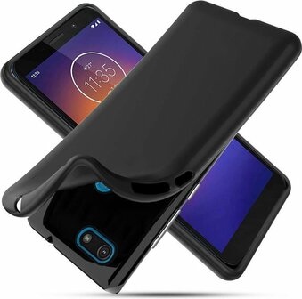 Moto E6 Play - Back Cover &amp;amp; Glas - Zwart