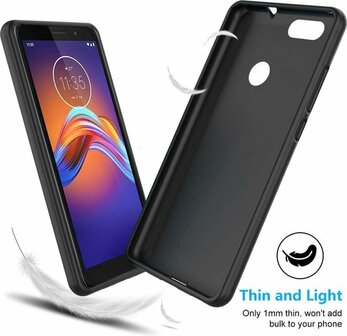 Moto E6 Play - Back Cover &amp;amp; Glas - Zwart