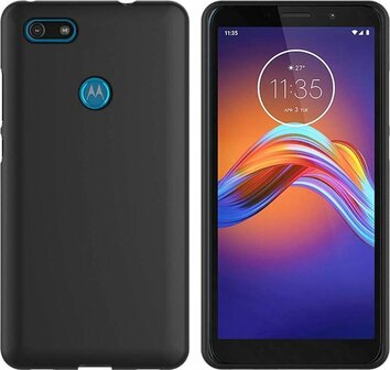 Moto E6 Play - Back Cover &amp;amp; Glas - Zwart