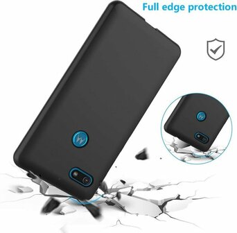 Moto E6 Play - Back Cover &amp;amp; Glas - Zwart