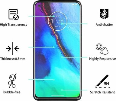 Moto G8 Power - Back Cover &amp;amp; Glas - Transparant