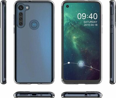 Moto G8 Power - Back Cover &amp;amp; Glas - Transparant
