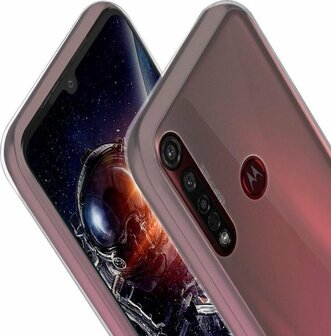 Moto G8 Plus - Back Cover &amp;amp; Glas - Transparant