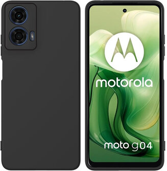 Moto G04 - Siliconen Back Cover - Zwart