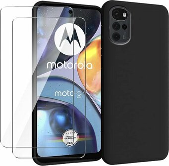Moto G22 - Back Cover &amp;amp; 2x Glas - Zwart