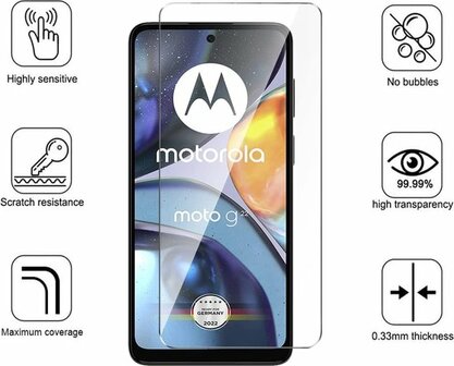 Moto G22 - Back Cover &amp;amp; 2x Glas - Zwart