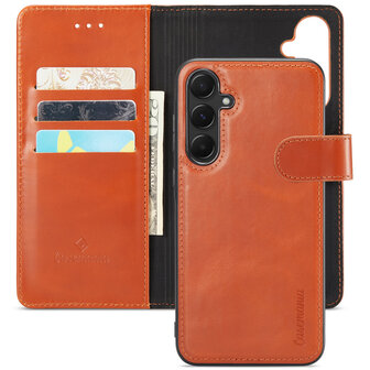 Samsung A55 - 2 in 1 Leather Book Case -  Sienna Brown