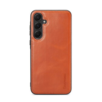 Samsung A55 - 2 in 1 Leather Book Case -  Sienna Brown