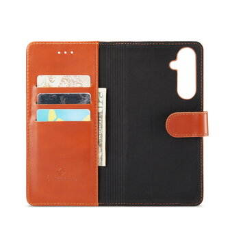 Samsung A55 - 2 in 1 Leather Book Case -  Sienna Brown