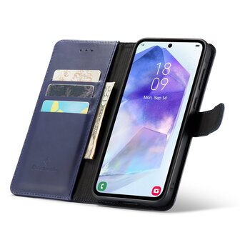 Samsung A55 - Navy Blue - Leather Book Case