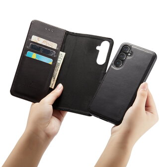 Samsung A55 - Charcoal Gray - Leather Book Case