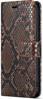 iPhone 13 Mini Bruin - 2 in 1 Slangen Book Case