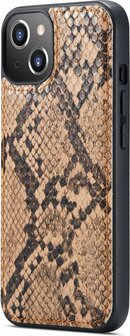 iPhone 13 Beige - 2 in 1 Slangen Book Case