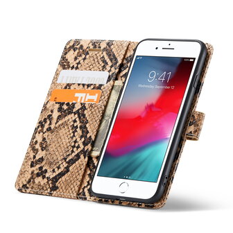iPhone SE 2022 Beige - Slangen Book Case