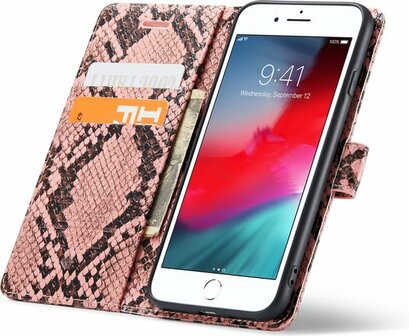 iPhone SE 2020 Roze - Slangen Book Case