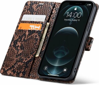 iPhone 11 Bruin - Slangen Book Case