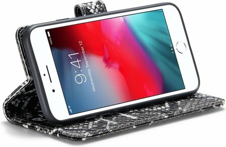 iPhone SE 2020 Zwart - Slangen Book Case