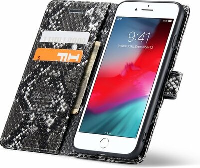 iPhone SE 2020 Zwart - Slangen Book Case