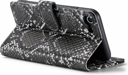 iPhone SE 2020 Zwart - Slangen Book Case