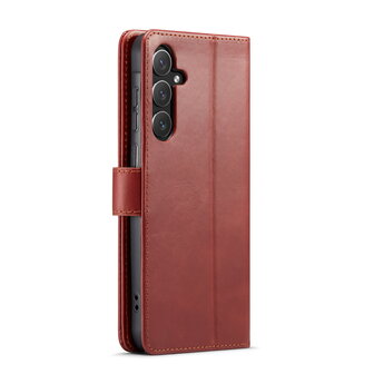 Samsung A55 - Crimson Red - Leather Book Case