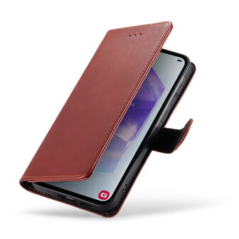 Samsung A55 - Crimson Red - Leather Book Case