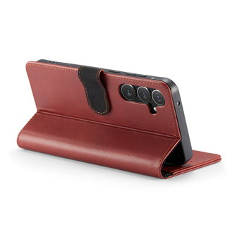 Samsung A55 - Crimson Red - Leather Book Case