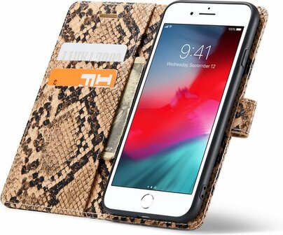 iPhone SE 2020 Beige - Slangen Book Case