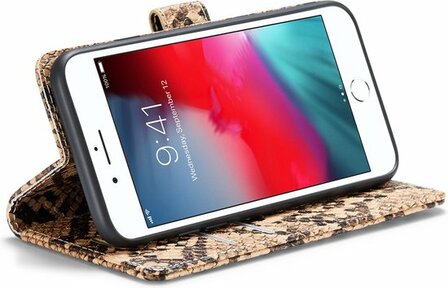 iPhone SE 2020 Beige - Slangen Book Case