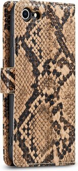 iPhone SE 2020 Beige - Slangen Book Case