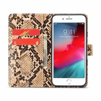 iPhone SE 2020 Beige - Slangen Book Case