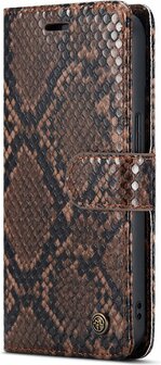 iPhone 13 Bruin - 2 in 1 Slangen Book Case