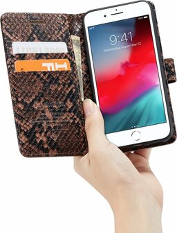 iPhone SE 2020 Bruin - Slangen Book Case