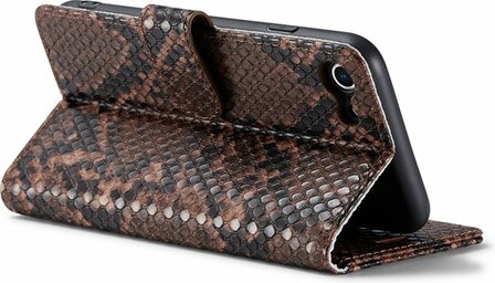 iPhone SE 2020 Bruin - Slangen Book Case