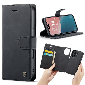 iPhone 16 - Charcoal Gray - 2 in 1 Book Case