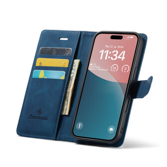 iPhone 16 - Navy Blue - 2 in 1 Book Case