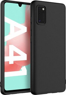 Samsung A41 - Siliconen Back Cover - Zwart