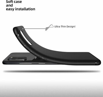 Samsung A41 - Siliconen Back Cover - Zwart