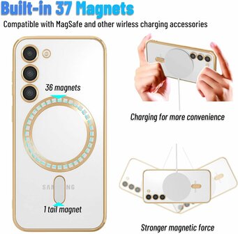 Samsung S23 FE Goud - TPU Back Cover - Geschikt voor Magsafe