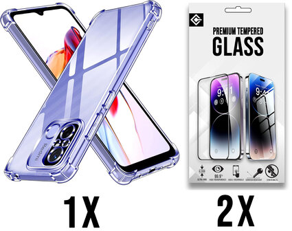 Redmi 12C - Anti Shock &amp;amp; 2x Glas - Transparant