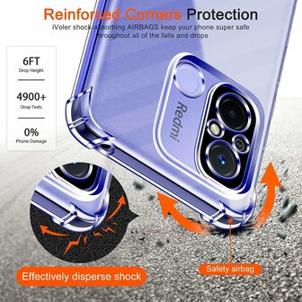 Redmi 12C - Anti Shock &amp;amp; 2x Glas - Transparant